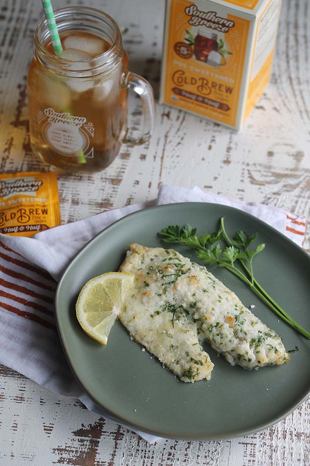 Low Carb Parmesan Herb Tilapia with Southern Breeze Cold Brew
