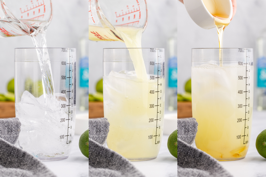 First set of process photos for Skinny Sparkling Margaritas.