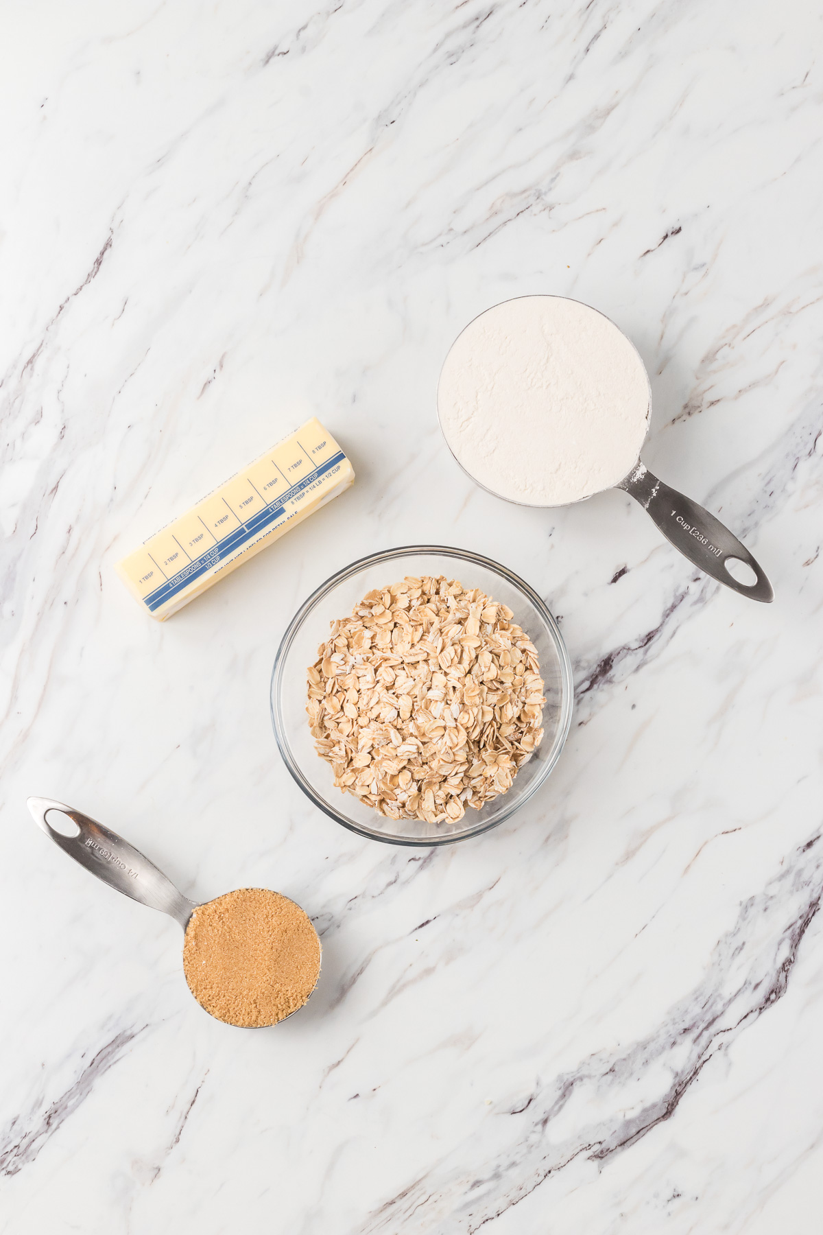 Ingredients for the Oatmeal Bars crust.