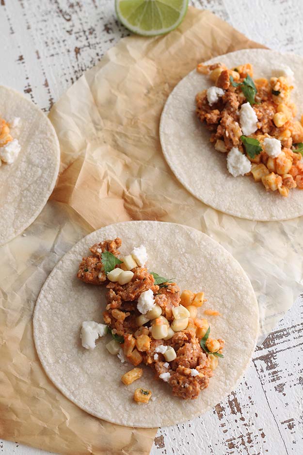 Street Corn and Chorizo Tacos