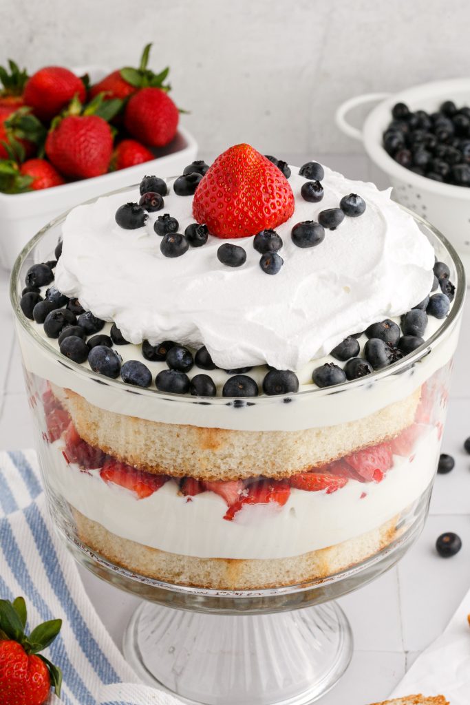 A patriotic trifle with fresh berries.