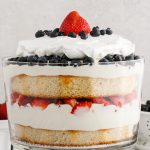 A red, white, and blue trifle.