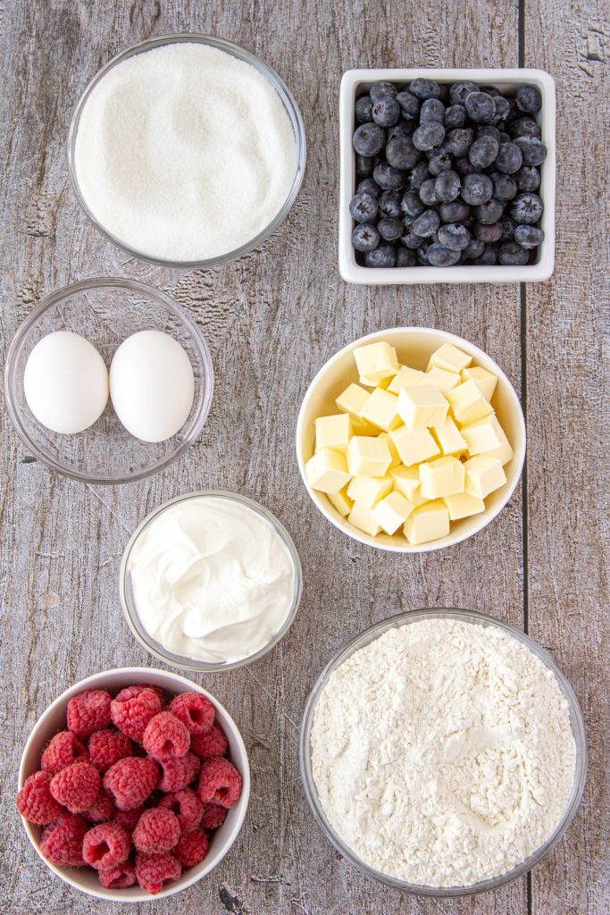 Ingredients for Mixed Berry Pie Bars
