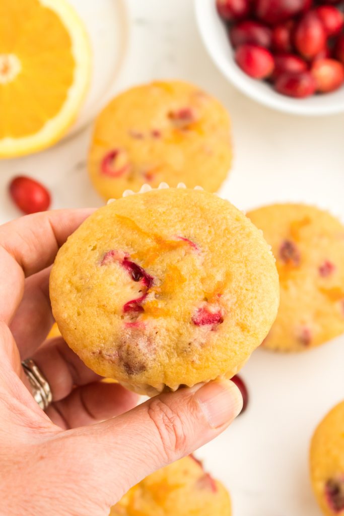 A glazed Cranberry Orange Muffin.