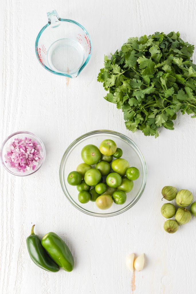 Ingredients for Tomatillo Salsa